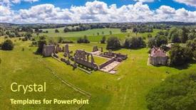  Presentation with england - Amazing PPT layouts having ruins-of-bayham-abbey-east backdrop and a tawny brown colored foreground
