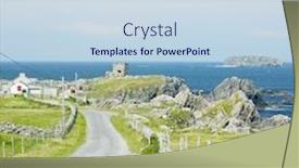  Presentation with ireland - PPT theme featuring carrickabraghy castle county donegal background and a sky blue colored foreground