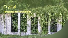  Presentation with concrete - Cool new PPT theme with ruins-of-concrete-building backdrop and a tawny brown colored foreground