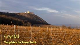  Presentation with vineyards - Beautiful presentation design featuring ruins-of-devicky-castle backdrop and a tawny brown colored foreground