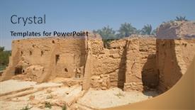  Presentation with riyadh - Presentation with ruins-of-diriyah-old-city background and a light blue colored foreground