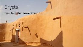  Presentation with riyadh - PPT layouts consisting of ruins-of-diriyah-old-city background and a light gray colored foreground