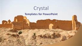  Presentation with riyadh - Presentation enhanced with ruins-of-diriyah-old-city background and a sky blue colored foreground
