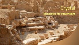  Presentation with riyadh - PPT layouts having ruins-of-diriyah-old-city background and a tawny brown colored foreground