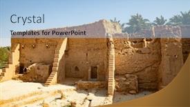  Presentation with riyadh - Slides with ruins-of-diriyah-old-city background and a light blue colored foreground
