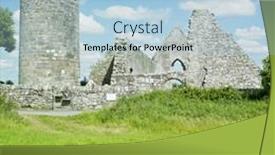  Presentation with monastery - Amazing slide deck having ruins-of-drumlane-monastery-county backdrop and a light blue colored foreground