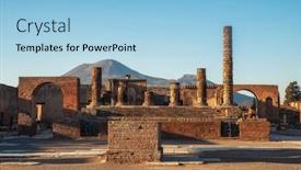 Presentation with city for - Cool new theme with ruins-of-famous-pompeii-city backdrop and a light blue colored foreground