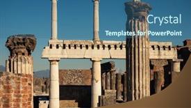 Presentation with italy - Amazing presentation theme having ruins-of-famous-pompeii-city backdrop and a ocean colored foreground