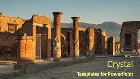  Presentation with italy - Theme enhanced with ruins-of-famous-pompeii-city background and a tawny brown colored foreground