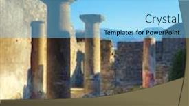  Presentation with italy - Cool new slide set with ruins-of-famous-pompeii-city backdrop and a light blue colored foreground