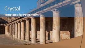 Presentation with italy - PPT layouts featuring ruins-of-famous-pompeii-city background and a teal colored foreground