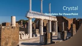  Presentation with italy - Slide deck enhanced with ruins-of-famous-pompeii-city background and a ocean colored foreground