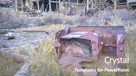  Presentation with rocky mountains - Presentation enhanced with ruins of gold mine processing background and a gray colored foreground