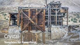  Presentation with rocky mountains - Cool new theme with ruins of gold mine processing backdrop and a gray colored foreground