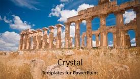 Presentation with greek - Slides featuring ruins of greek temple selinunte background and a  colored foreground