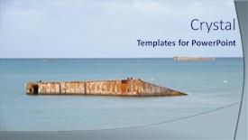  Presentation with france - Colorful presentation enhanced with ruins-of-harbor-built backdrop and a sky blue colored foreground