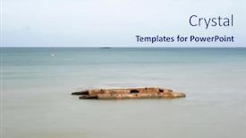  Presentation with france - Presentation theme enhanced with ruins-of-harbor-built background and a sky blue colored foreground