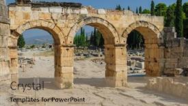  Presentation with now - PPT theme featuring ruins-of-hierapolis-now-pamukkale background and a coral colored foreground