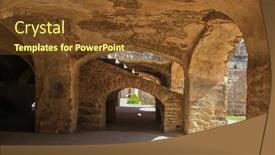  Presentation with india fort - Theme having ruins-of-historic-golconda-fort background and a tawny brown colored foreground