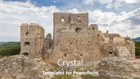  Presentation with castle - Beautiful presentation design featuring ruins-of-hrusov-castle-zlate backdrop and a coral colored foreground