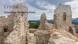  Presentation with castle - Beautiful theme featuring ruins-of-hrusov-castle-zlate backdrop and a light blue colored foreground