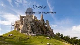  Presentation with castle - Audience pleasing slide deck consisting of ruins-of-hrusov-castle-zlate backdrop and a light blue colored foreground
