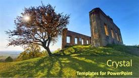  Presentation with czech republic - Cool new presentation theme with ruins-of-kamyk-castle backdrop and a tawny brown colored foreground