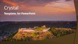  Presentation with earth eye - Colorful slide deck enhanced with ruins-of-kremenets-castle backdrop and a coral colored foreground