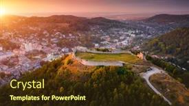  Presentation with earth eye - PPT layouts featuring ruins-of-kremenets-castle background and a tawny brown colored foreground