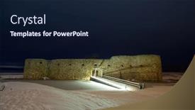  Presentation with castle - Beautiful slides featuring ruins-of-kronoberg-castle-near backdrop and a navy blue colored foreground