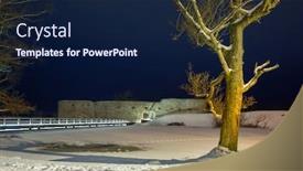  Presentation with castle - Slide deck with ruins-of-kronoberg-castle-near background and a navy blue colored foreground