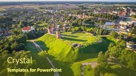  Presentation with medieval - Cool new PPT theme with ruins-of-medieval-castle backdrop and a tawny brown colored foreground