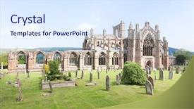  Presentation with scotland - Slides consisting of ruins-of-melrose-abbey-scottish background and a sky blue colored foreground