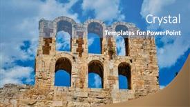  Presentation with ancient ruins - Cool new slide deck with ruins-of-odeon-of-herodes backdrop and a teal colored foreground