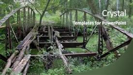  Presentation with forest bridge - Presentation theme enhanced with ruins of old bridge background and a tawny brown colored foreground
