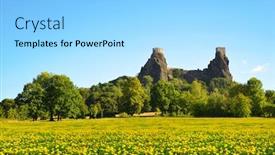  Presentation with republic day - Theme consisting of ruins-of-old-castle-trosky background and a light blue colored foreground