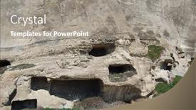  Presentation with cave - Presentation design featuring ruins-of-old-cave-town background and a gray colored foreground