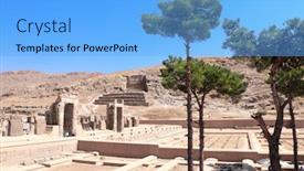  Presentation with heritage - Cool new PPT layouts with ruins-of-palace-of-100 backdrop and a light blue colored foreground