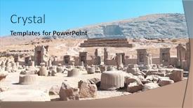  Presentation with heritage - Beautiful PPT theme featuring ruins-of-palace-of-100 backdrop and a light blue colored foreground