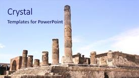  Presentation with ancient ruins - Beautiful PPT layouts featuring ruins of pompeii ancient columns backdrop and a light blue colored foreground