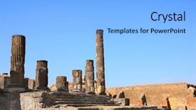  Presentation with zoroastrian ruins of ancient palace - Amazing slide deck having ruins of pompeii italy europe backdrop and a light blue colored foreground