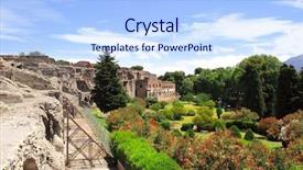  Presentation with history pompeii - Presentation theme having ruins of pompeii italy background and a light blue colored foreground