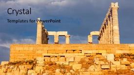  Presentation with mythology - Cool new slide deck with ruins of poseidon temple greece backdrop and a  colored foreground