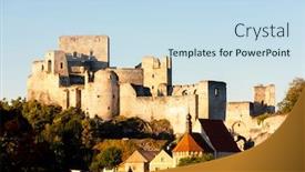  Presentation with czech republic - Cool new PPT theme with ruins-of-rabi-castle-czech backdrop and a sky blue colored foreground