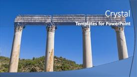  Presentation with roman ruins - Presentation theme with ruins-of-roman-temple background and a ocean colored foreground