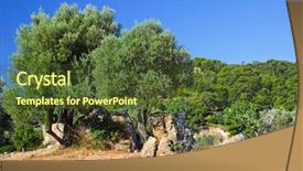  Presentation with mythology - Beautiful presentation theme featuring ruins of sanctuary of poseidon backdrop and a tawny brown colored foreground