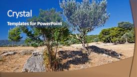  Presentation with mythology - Colorful presentation theme enhanced with ruins of sanctuary of poseidon backdrop and a ocean colored foreground