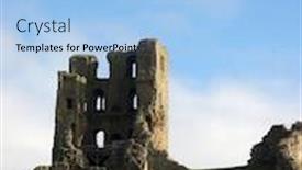  Presentation with castle - PPT layouts having ruins-of-scarborough-castle-north background and a light blue colored foreground