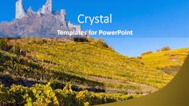  Presentation with land - Presentation theme enhanced with ruins-of-senftenberg-krems-land background and a teal colored foreground