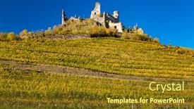  Presentation with land - Theme consisting of ruins-of-senftenberg-krems-land background and a tawny brown colored foreground